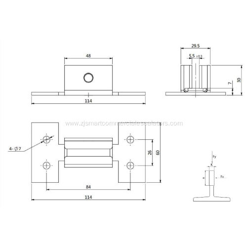 CWT Guide Shoe for Thyssen Lifts 5mm